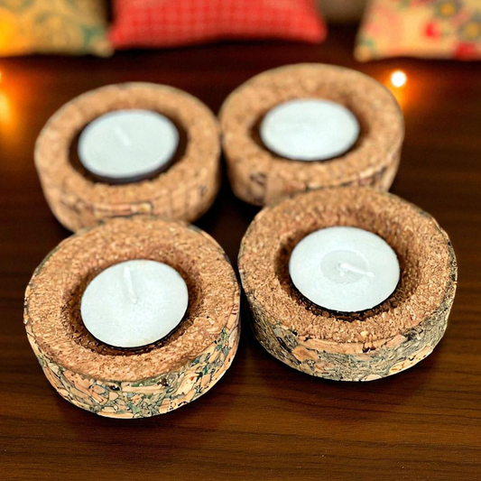 Natural Cork Candles (Set Of 4)