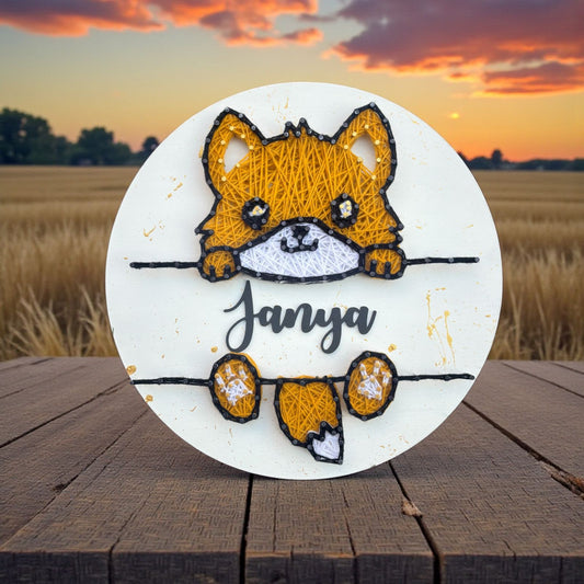 Foxy String Art Nameplate
