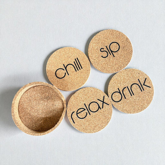 Cork Coaster Set of 4 with stand