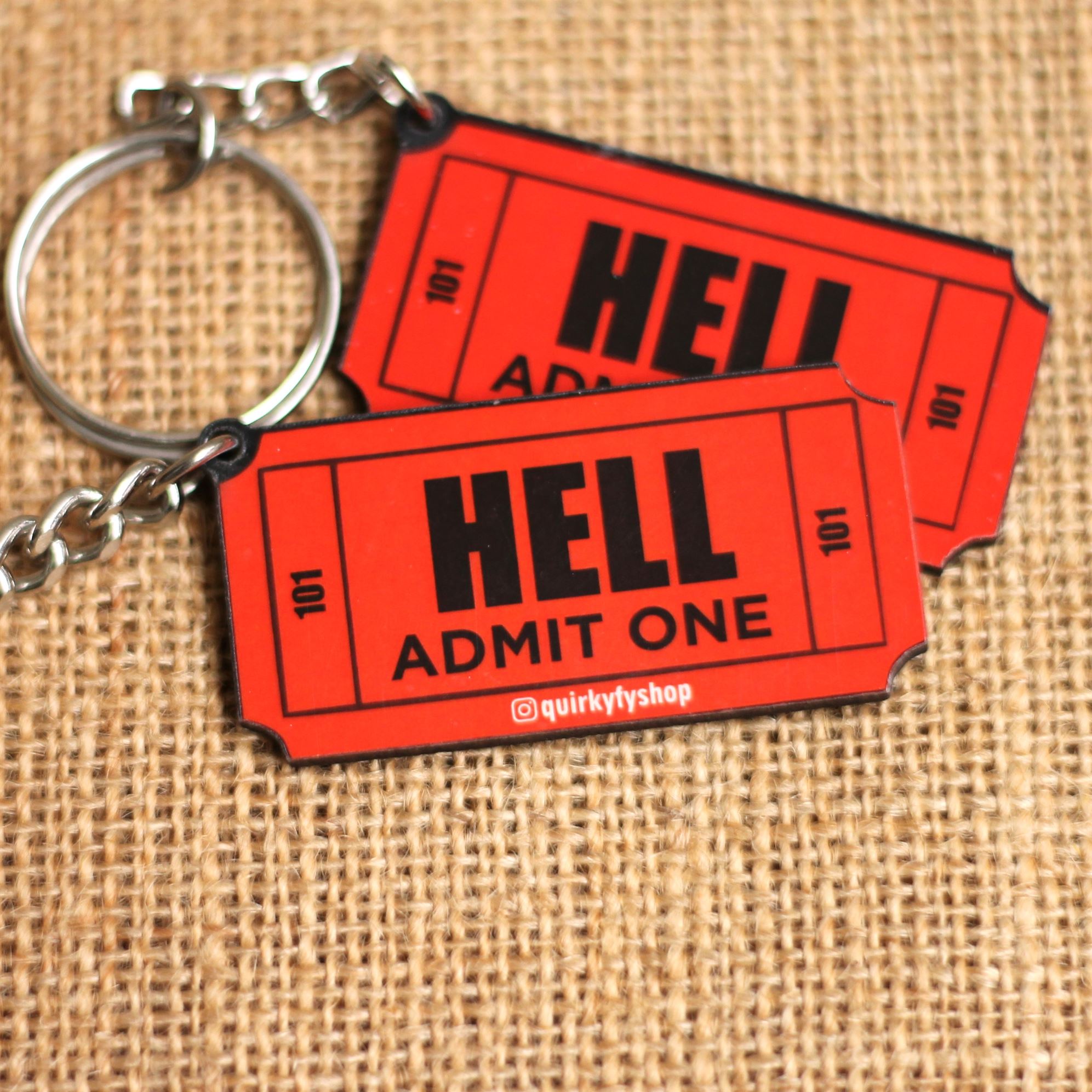 Key In Hell Hell Ticket Keychain – QuirkyFY