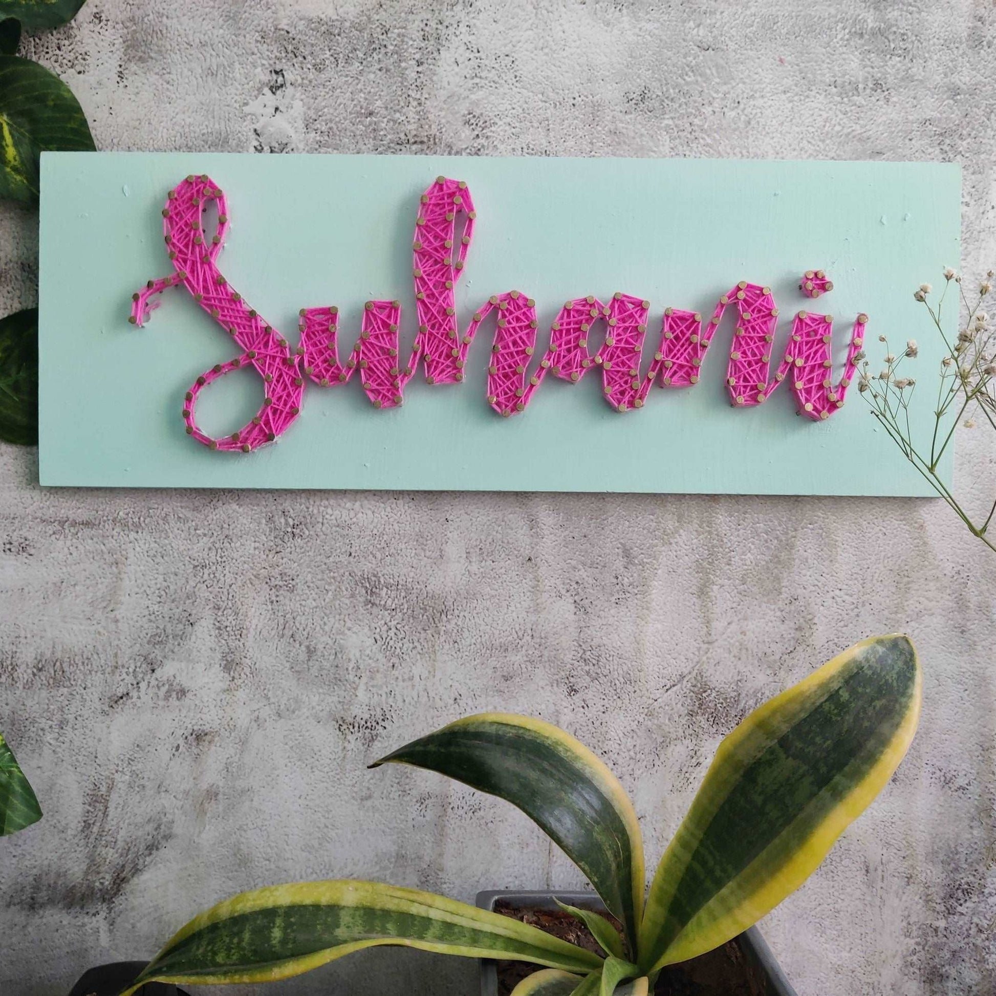 Aqua String Art Nameplate (Max 9 letters)
