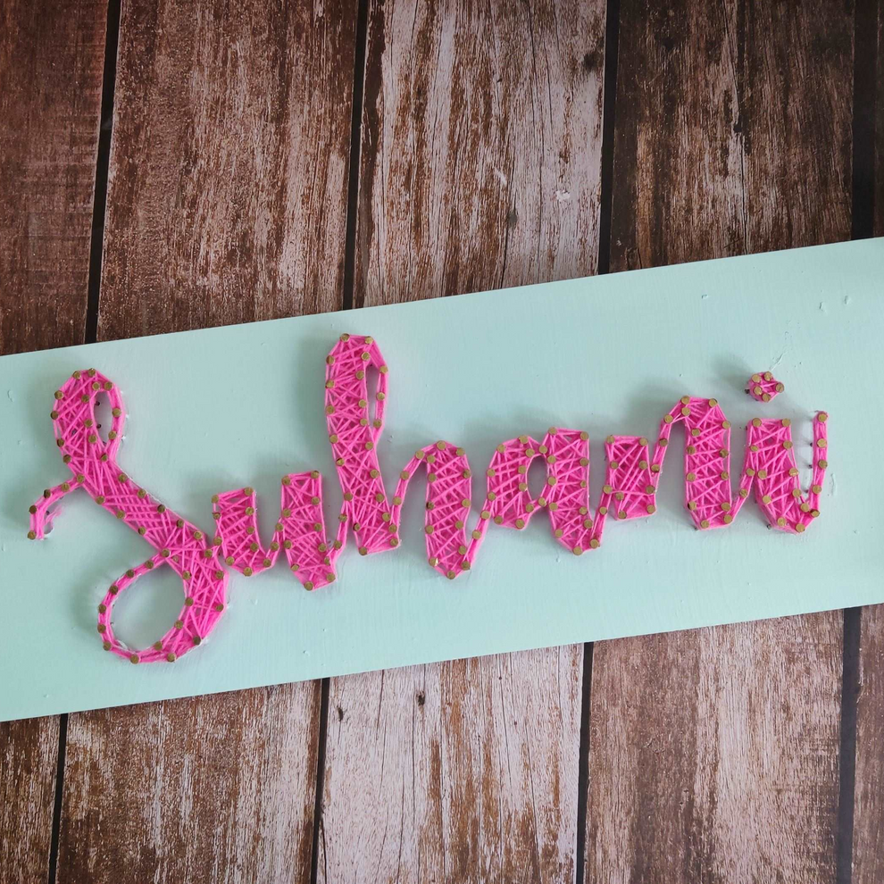 Aqua String Art Nameplate (Max 9 Letters) – QuirkyFY