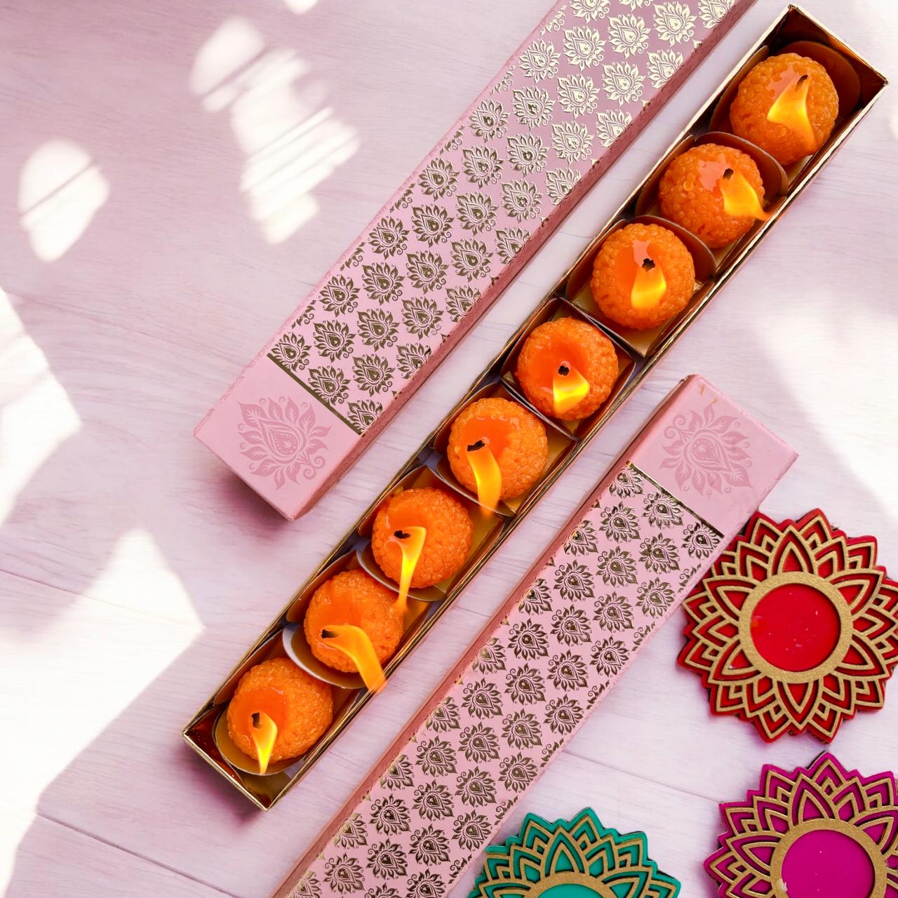 Motichoor Magic: Diwali Delight Candles